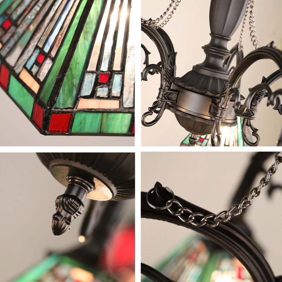 Innes Tiffany 5-Light Mission Large Chandelier 27" Wide