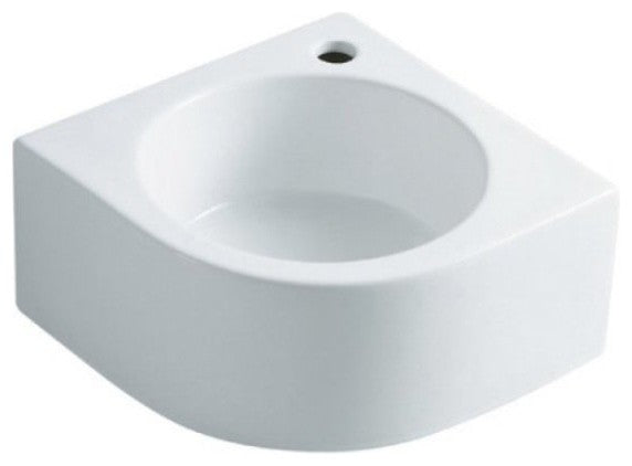 White Manhattan White China Vessel Bathroom Sink with Faucet Hole EV1094