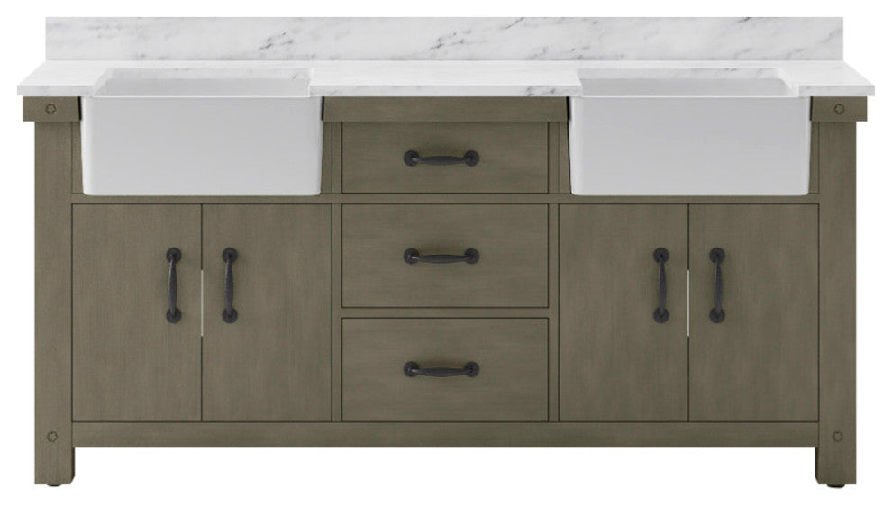 Paisley 72" Double Vanity, Grizzle Gery, Vanity Only