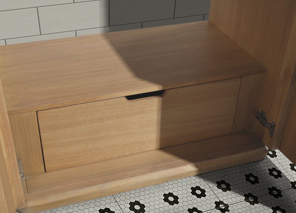 Lucas Bathroom Vanity, Washed Oak, 36", Single Sink, Freestanding