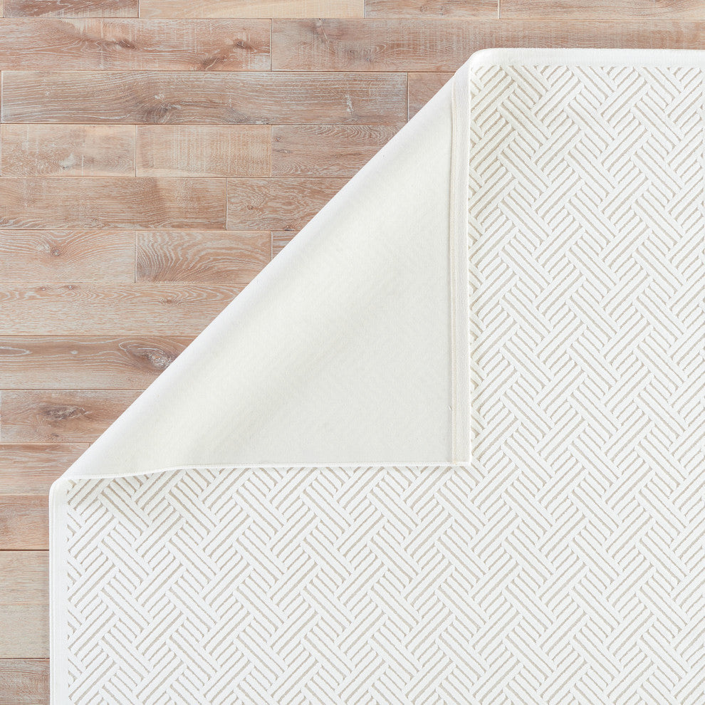 Jaipur Living Thatch Geometric White Area Rug, 7'6"x9'6"