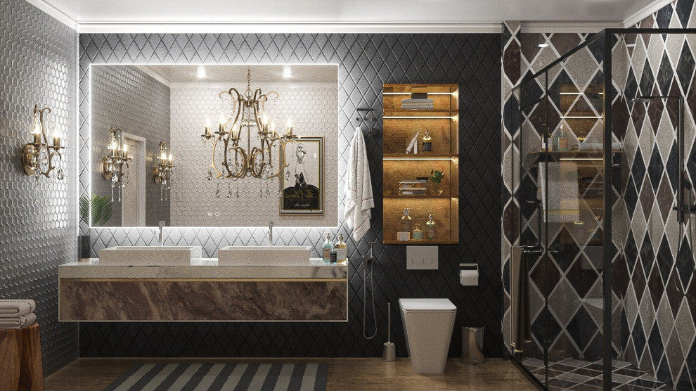 Backlit LED Mirror for Bathroom, Anti-Fog Dimmable, Silver, 60x40