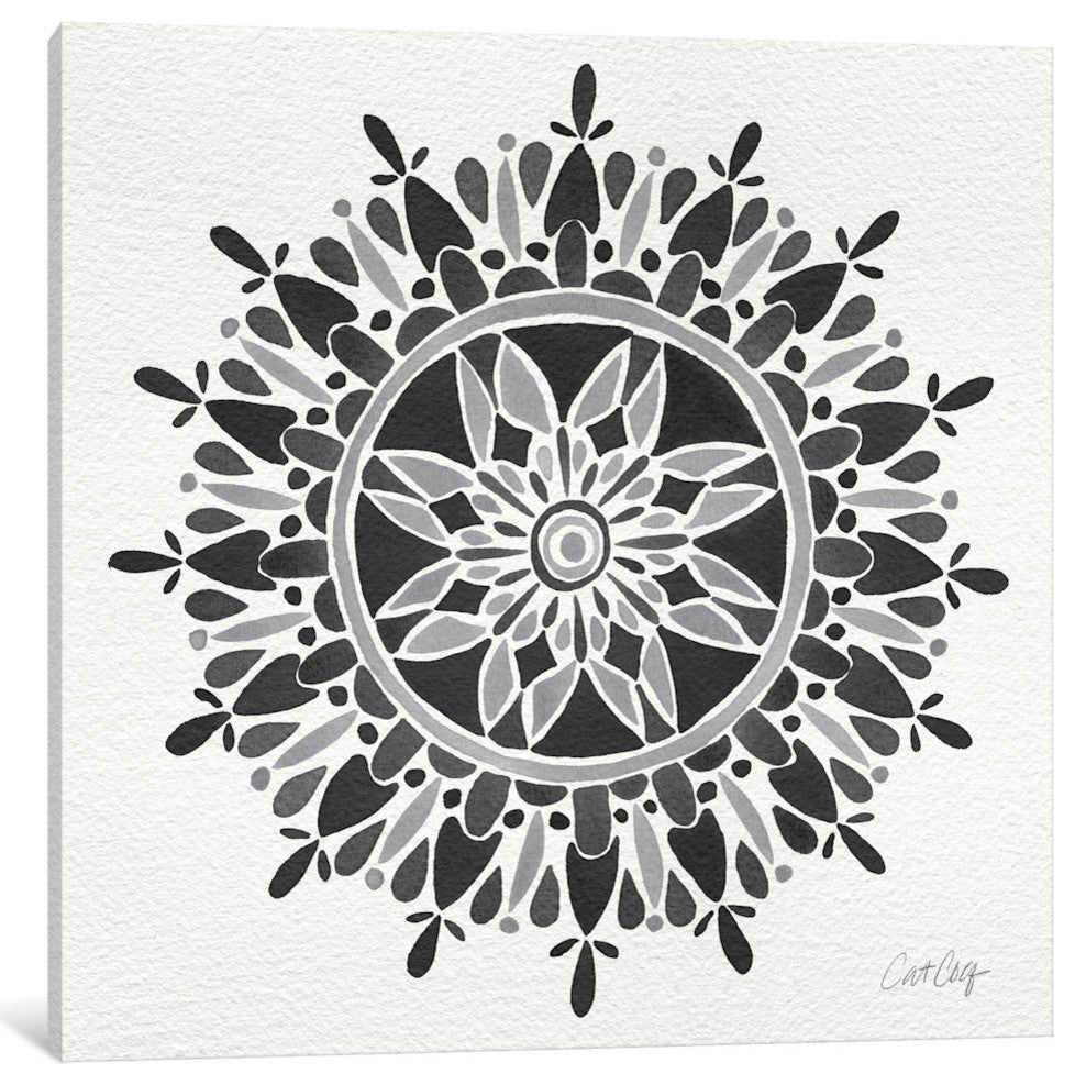 "Black Mandala Artprint" by Cat Coquillette, 12x12x1.5