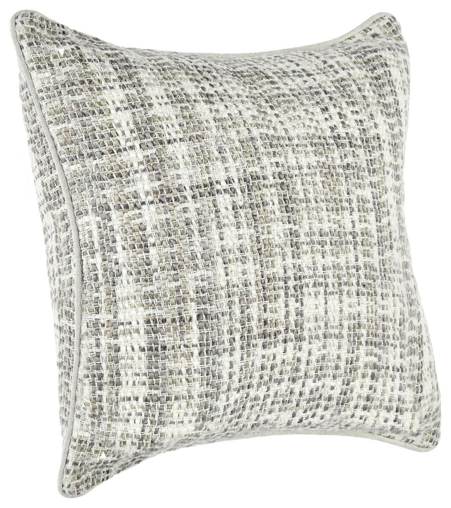Baxter Woven 22" Throw Pillow, Blue by Kosas Home, Ivory, Natural