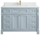 Paris 48" Single Sink Bathroom Vanity, Blue Heather 1.5" Empira Quartz