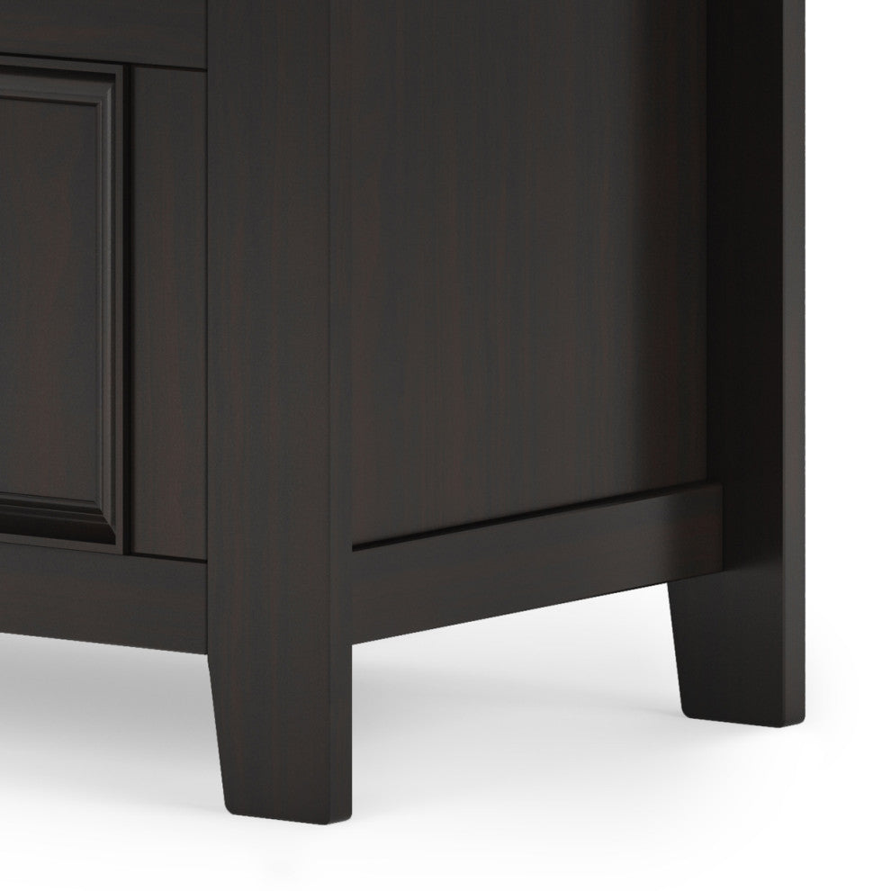 Amherst Solid Wood Small Entryway Storage Bench, Hickory Brown