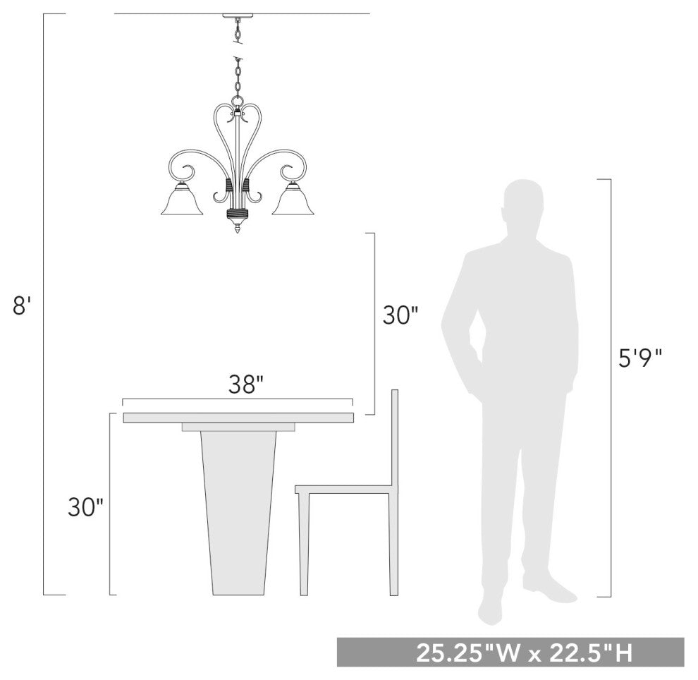 Homestead 5-Light Nook Chandelier, Rubbed Bronze With Tea Stone Glass