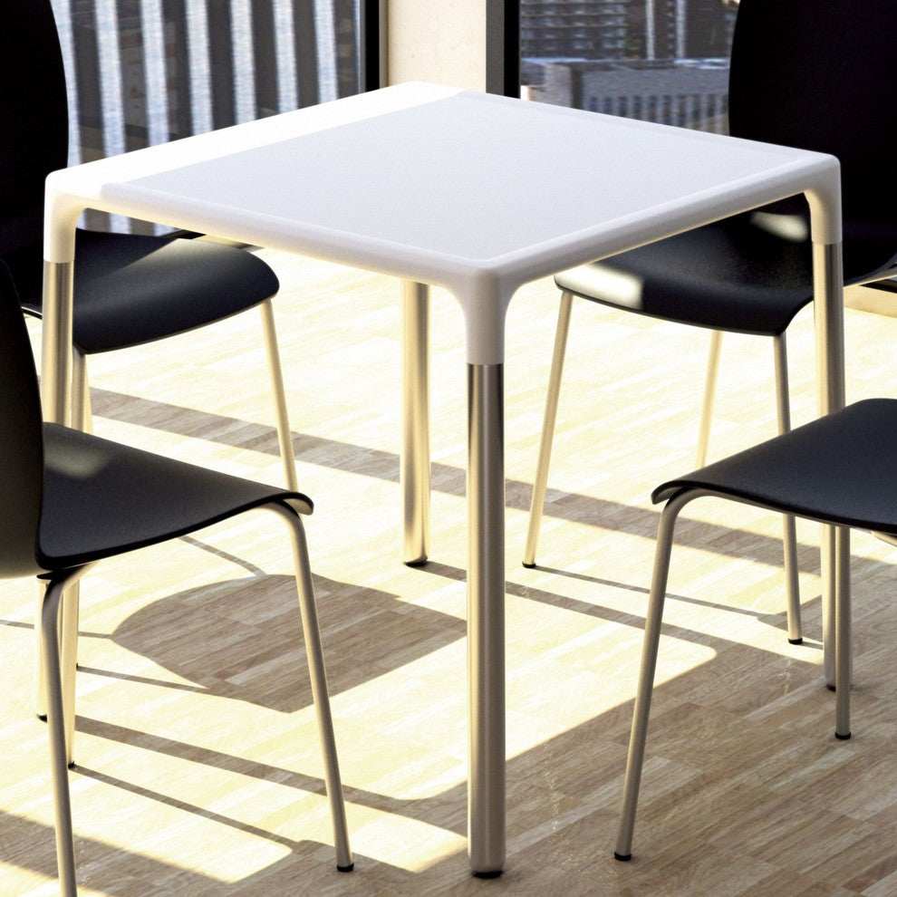 Compamia Mango Outdoor Dining Table With Aluminum Legs, White