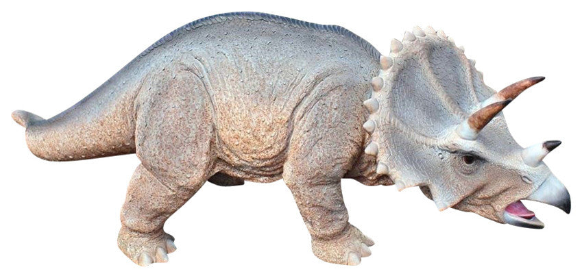 Scaled Triceratops Dinosaur Statue