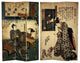 6' Tall Double Sided Japanese Figures Room Divider