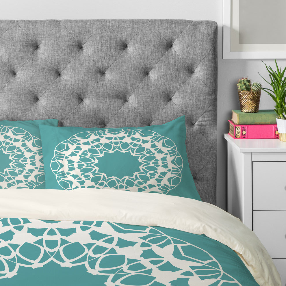 Deny Designs Karen Harris Mod Medallion Aqua Pillowcase