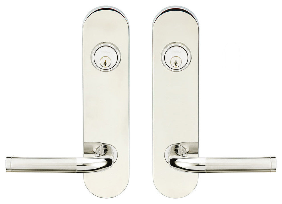 Vienna Lever, Tubular Entry Double Cylinder, Polished/Satin Stainless Steel