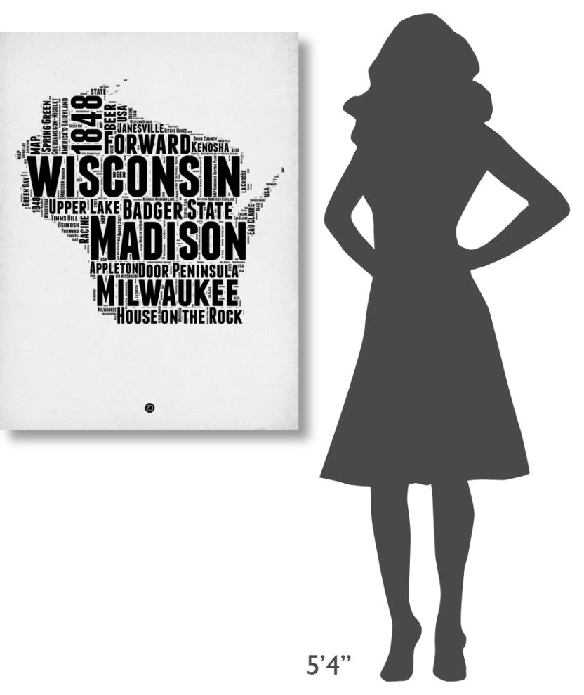 "Wisconsin Word Cloud 2" Fine Art Print