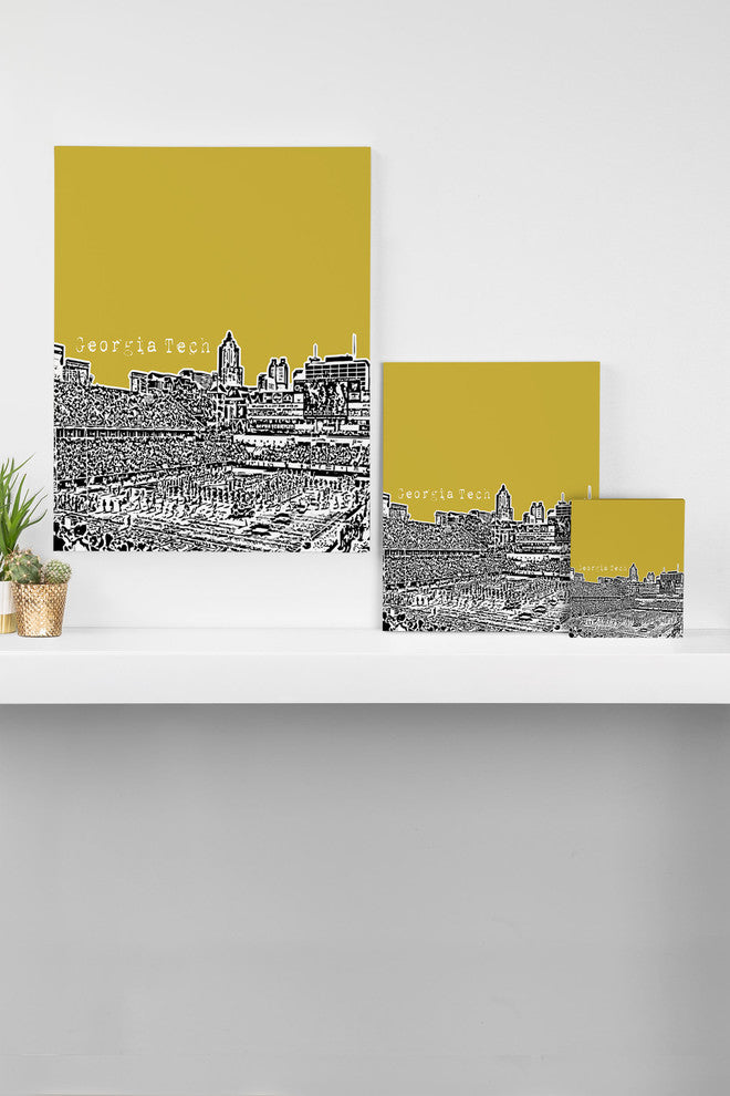 Deny Designs Bird Ave Georgia Tech Yellow Art Canvas
