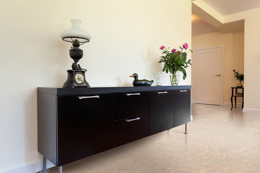 Adhered Floor Tiles Solid Cork Flooring, Sky