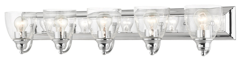 Polished Chrome Transitional, Colonial, Vanity Sconce