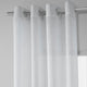 Grommet Solid FauxLinen Sheer Curtain, Single Panel, Aspen White, 50"x120"