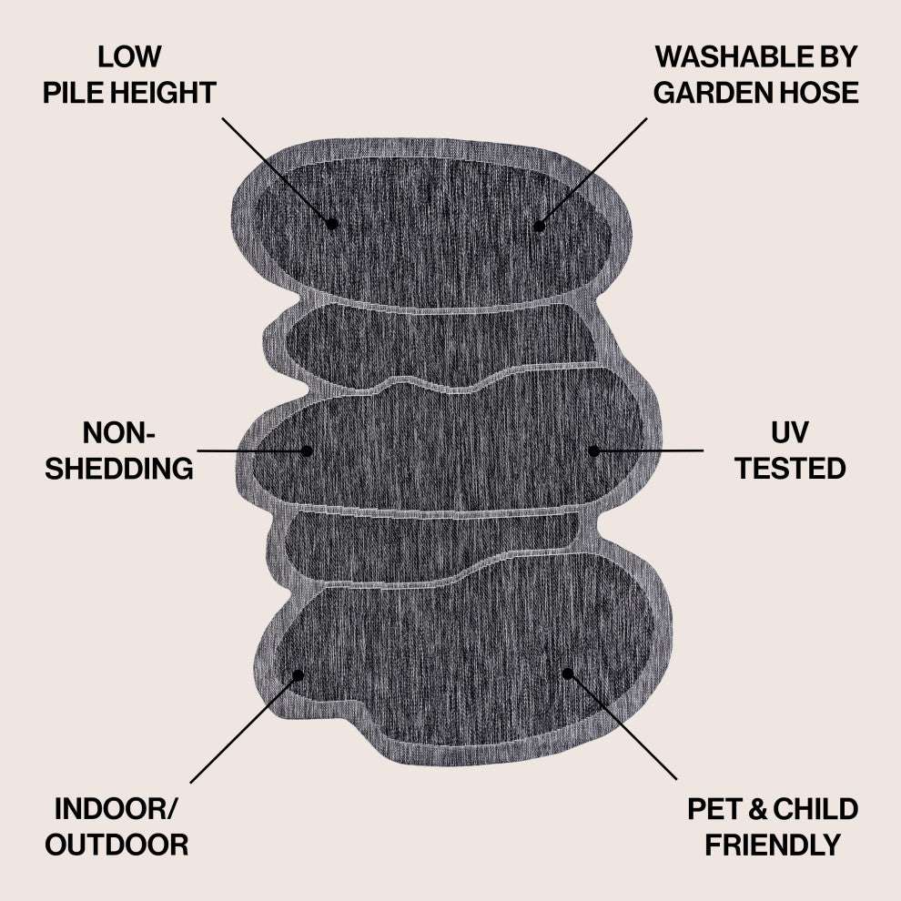 Jasper Modern Rustic Abstract Indoor/Outdoor Shaped Area Rug