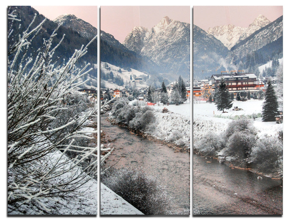 "Dolomites Winter Italy" Photo Metal Wall Art, 3 Panels, 36"x28"