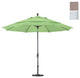 11' Matted White Collar Tilt Crank Aluminum Umbrella, Champagne Olefin