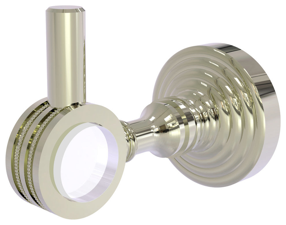 Pacific Grove Robe Hook with Dotted Accents, Polished Nickel