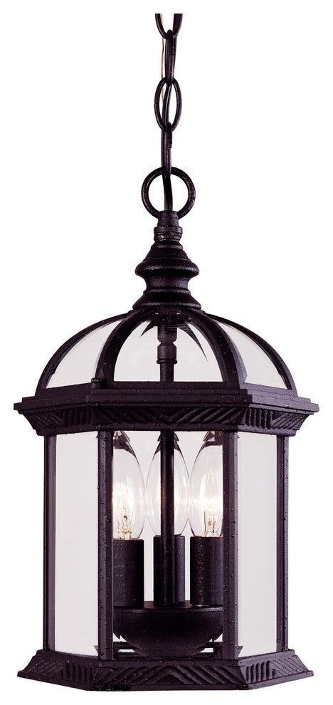 Kensington Hanging Lantern, Textured Black, 13.75"
