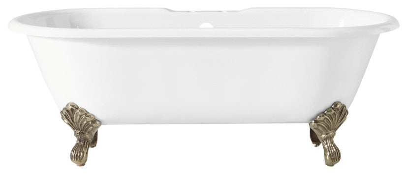 Cheviot Products Regal Cast Iron Bathtub With Faucet Holes and Shaughnessy