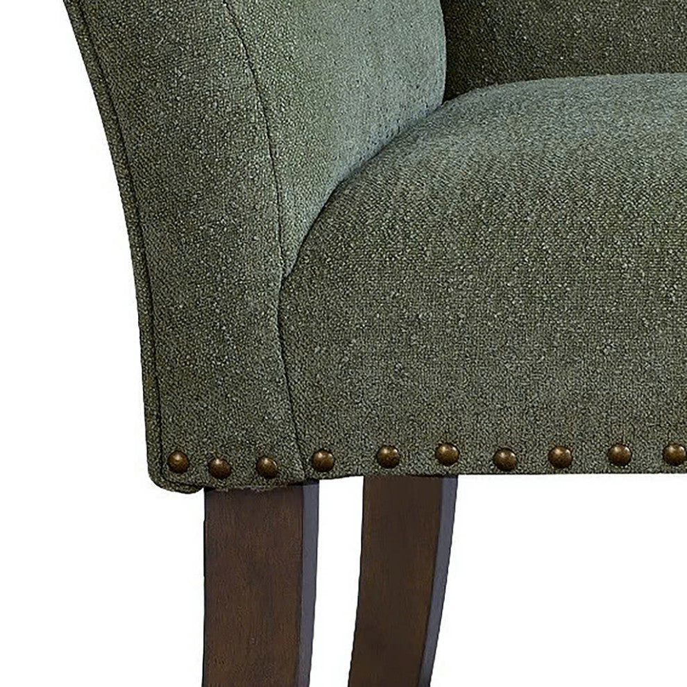 Madison Park Flared Low Arm Low Back Accent Bench Chair, Green