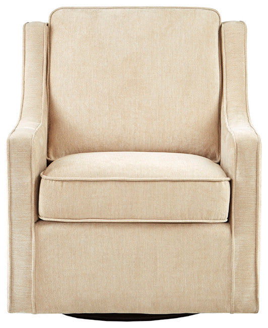 Madison Park Harris Transitional Patterned Swivel Lounge Chair, Cream