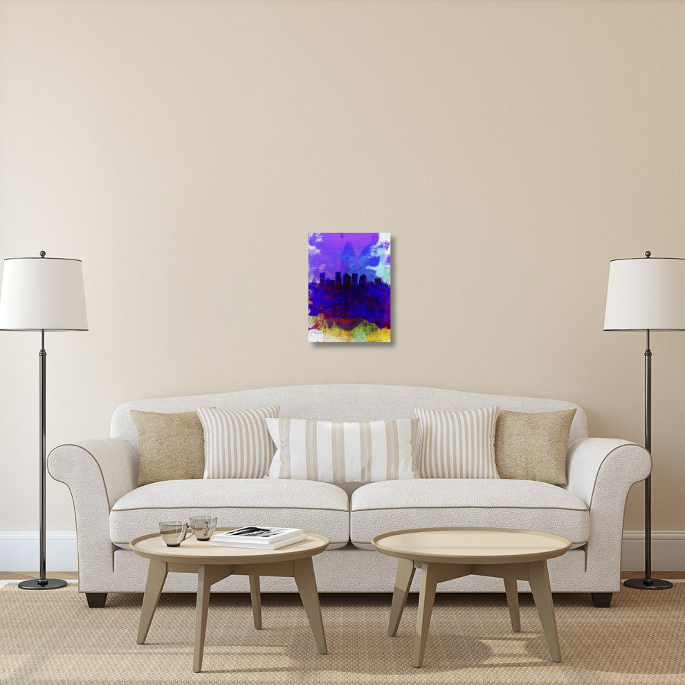 "Phoenix Watercolor Skyline 1" Fine Art Print