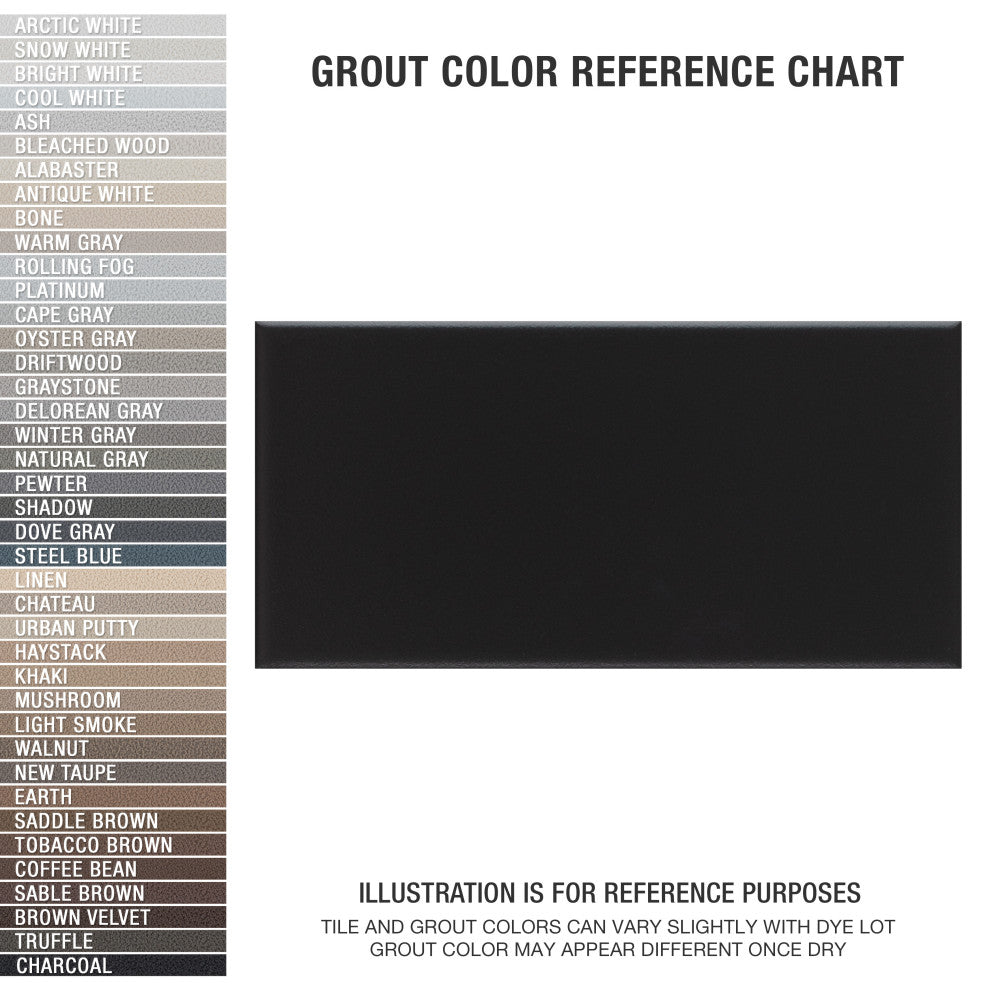 Crown Heights Ceramic Wall Tile, Matte Black