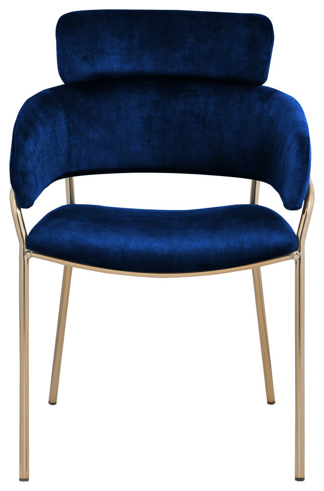 Yara Upholstered Dining Chair (Set of 2), Navy, Velvet