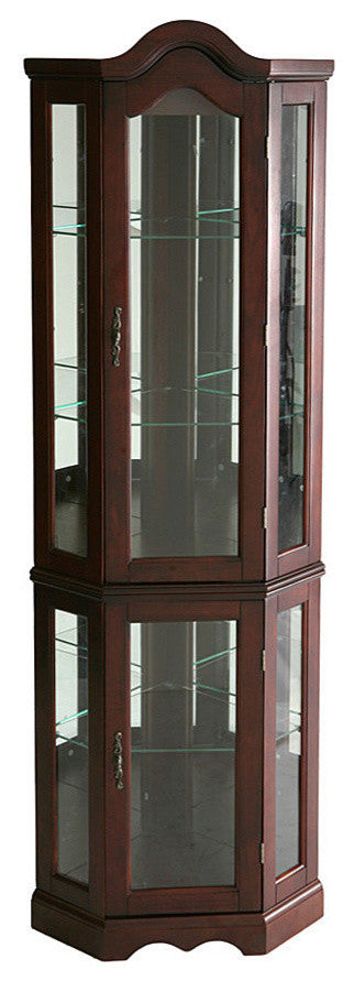 Diane Lighted Corner Curio Cabinet