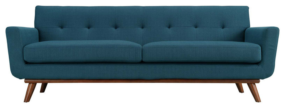 Engage Upholstered Fabric Sofa, Azure