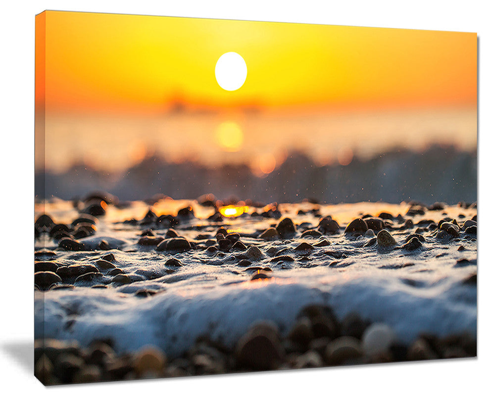 "Sunrise Giving Color For Sea Waters" Seashore Wall Art, 40"x30"