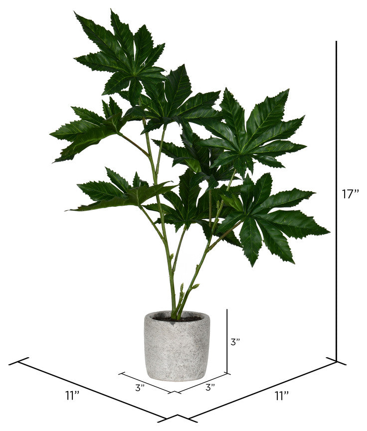 Vickerman FV197317 17" Artificial Green Potted Papaya