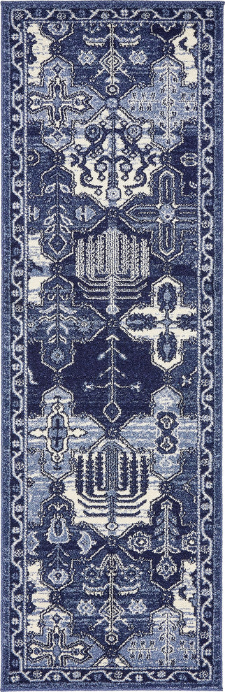 Unique Loom Blue La Jolla Cathedral 2' 0 x 6' 0 Runner Rug