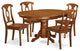 East West Furniture Avon 5-piece Wood Table and Dining Chair Set in Saddle Brown