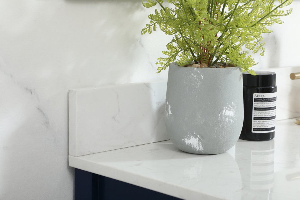 48" Single Bathroom Vanity, Blue, With Backsplash