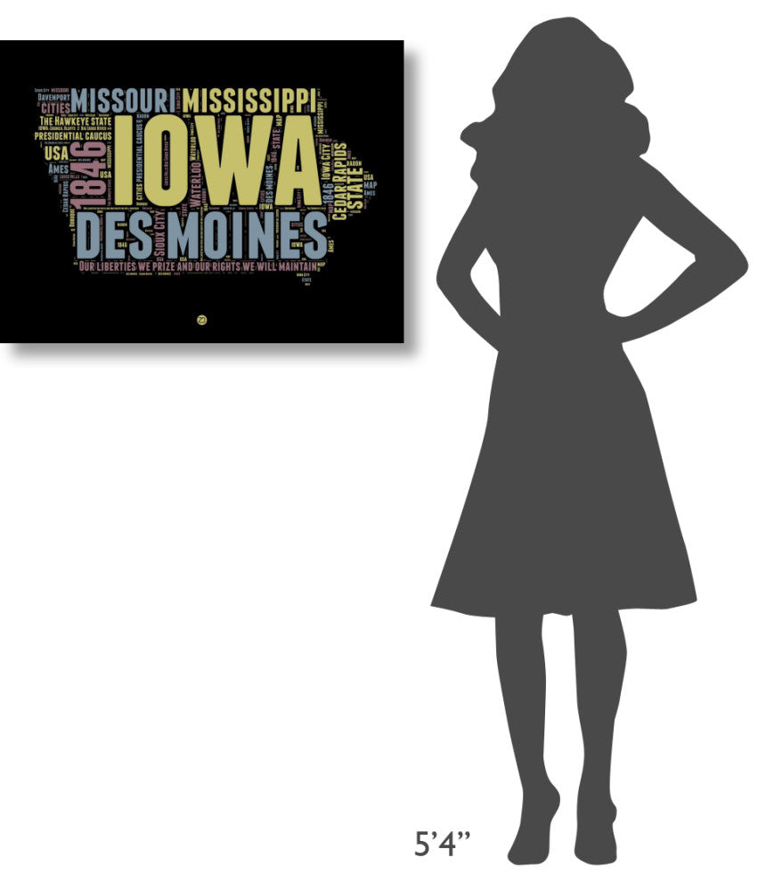 "Iowa Word Cloud 1" Fine Art Print