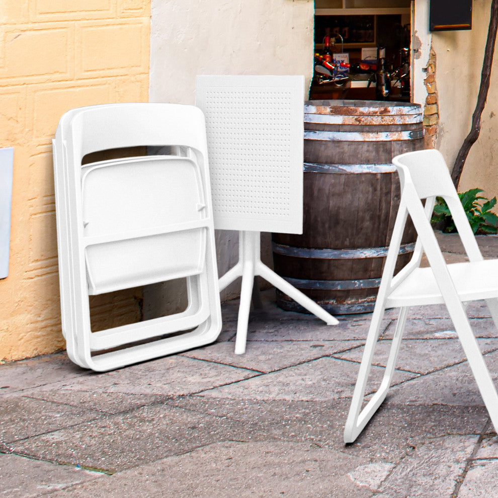 Dream Folding Outdoor Bistro Set With 2 Chairs White