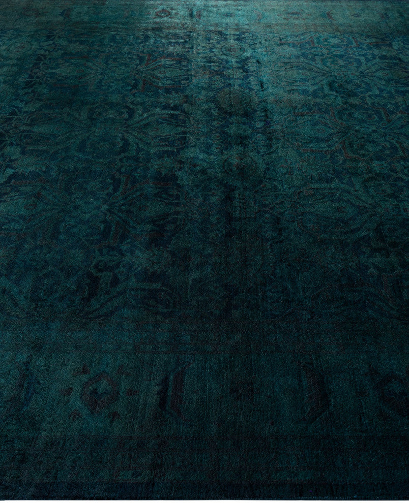 Overdyed One-of-a-Kind Hand-Knotted Area Rug Black, 8' 3" x 10' 4"