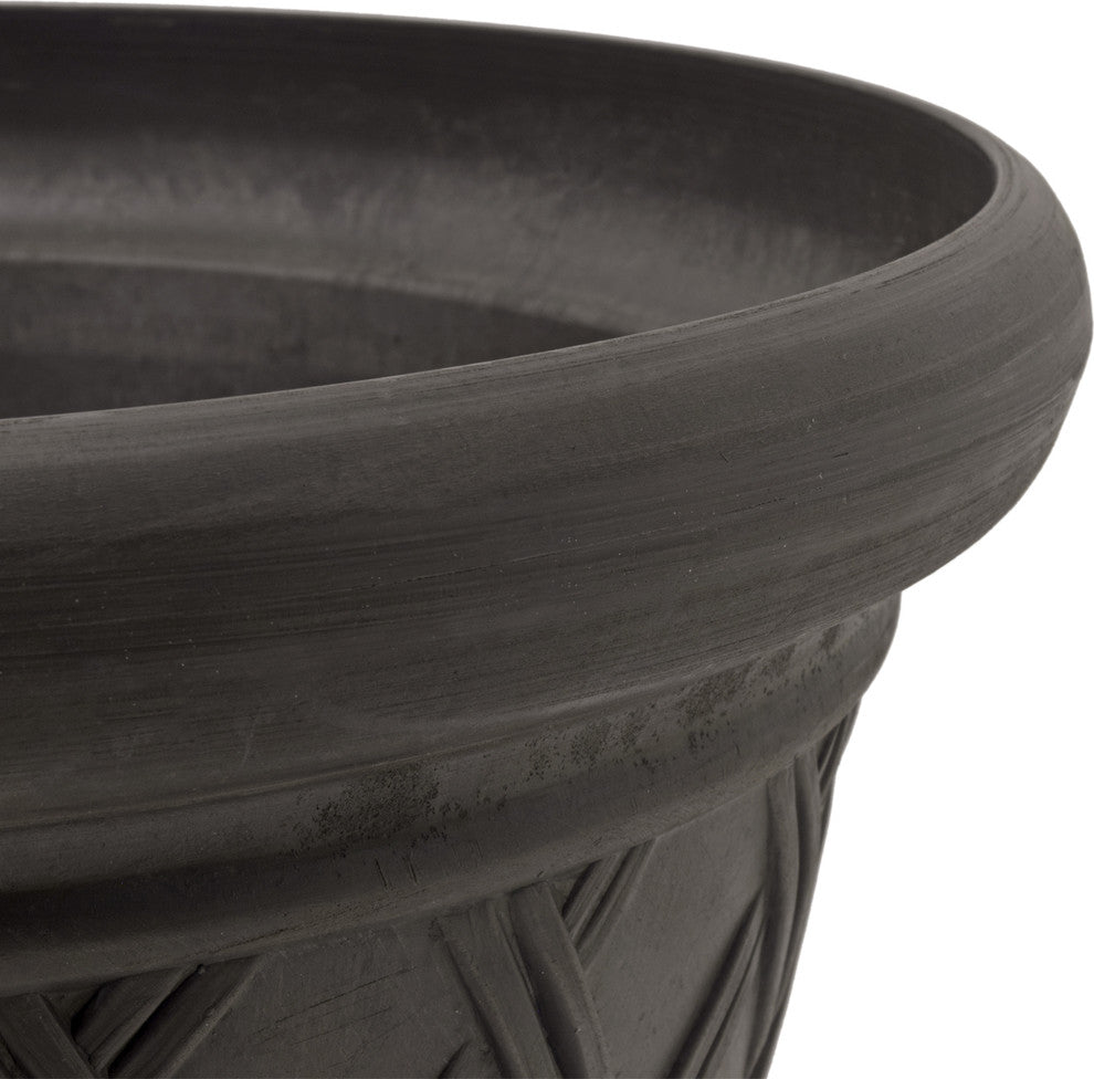 Basket-Weave Pot, Dark Charcoal