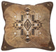 Wrangler Four corners Faux Leather Throw Pillow 18x18