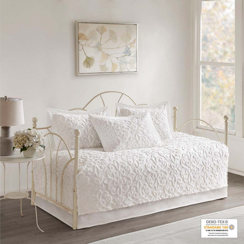 Madison Park Sabrina 5 Piece Tufted Cotton Chenille Daybed Set