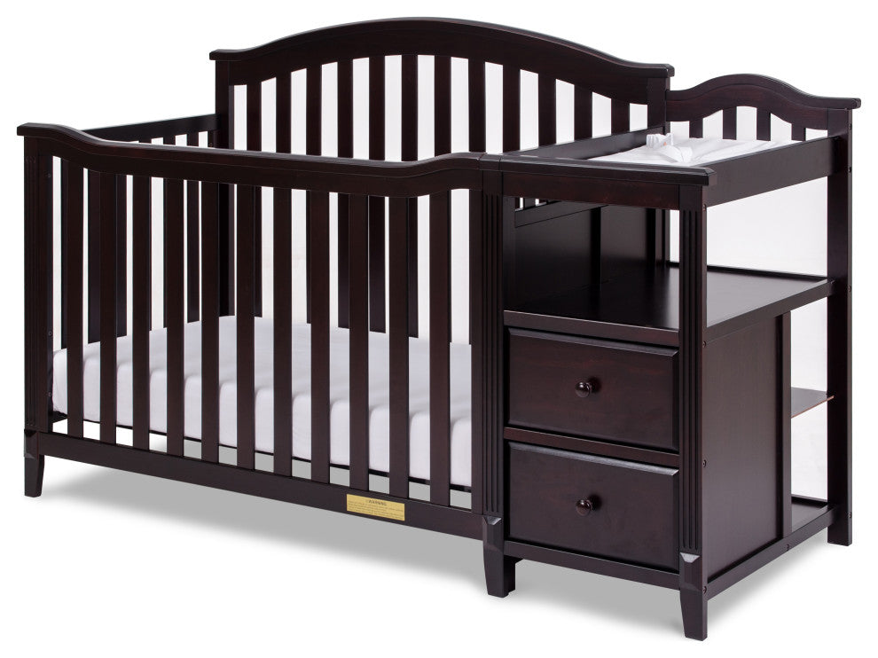 Kali 4-in-1 Convertible Crib, Espresso, With Changer (2 Drawers)