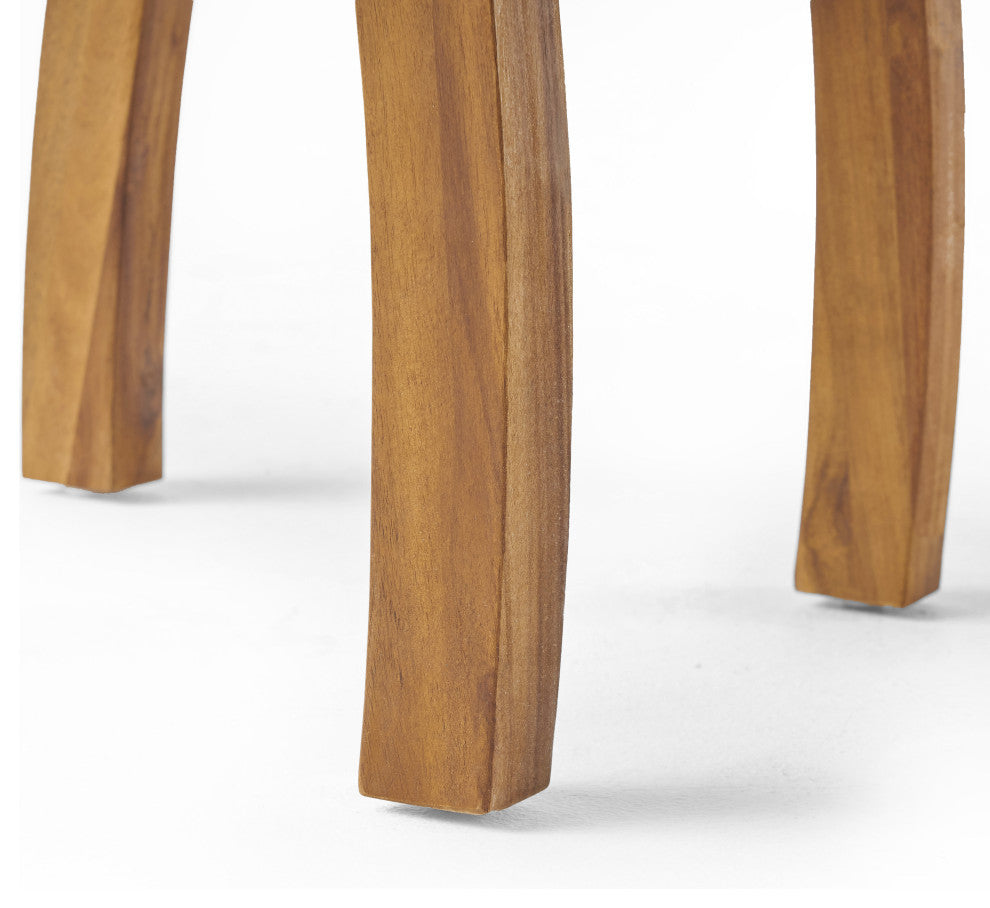 GDF Studio Noble Outdoor Rocking Chair With Wood Accent Table