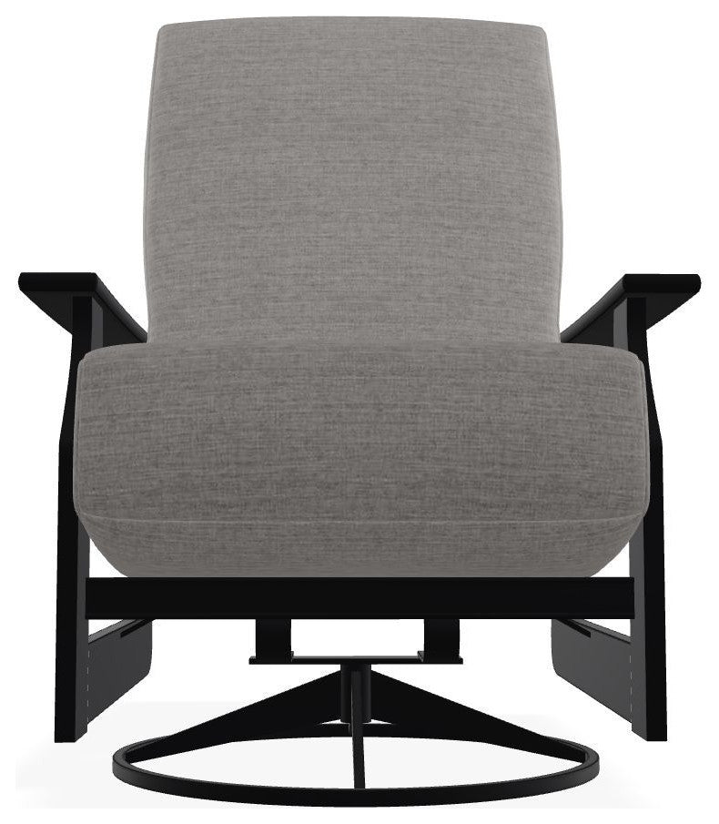 St. Catherine Deep Seat Outdoor Swivel Rocker, Graystone/Black