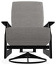 St. Catherine Deep Seat Outdoor Swivel Rocker, Graystone/Black