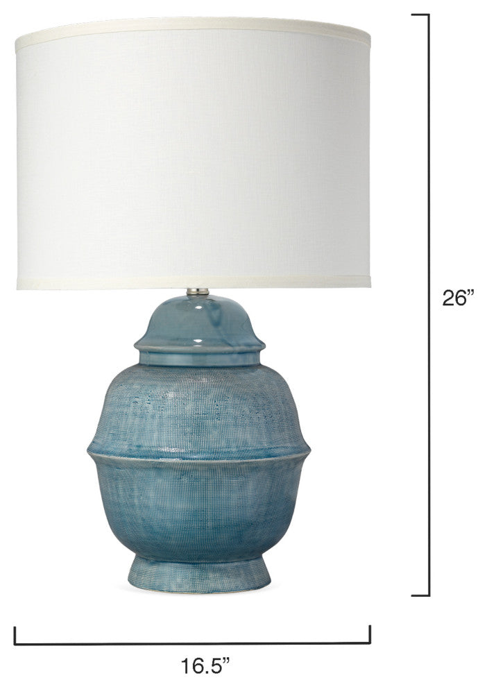 Kaya Ceramic Table Lamp, Blue